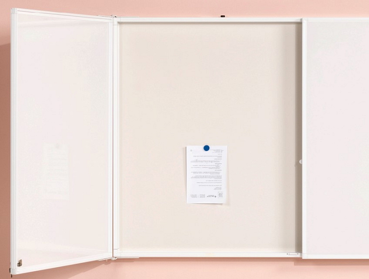 Mobilní skládací a uzamykatelná prezentační tabule (nástěnná/na kolečkách) Smit Visual Cabinet