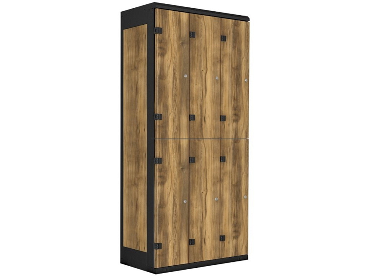 Šatní skříň 6-boxové lamino-kov