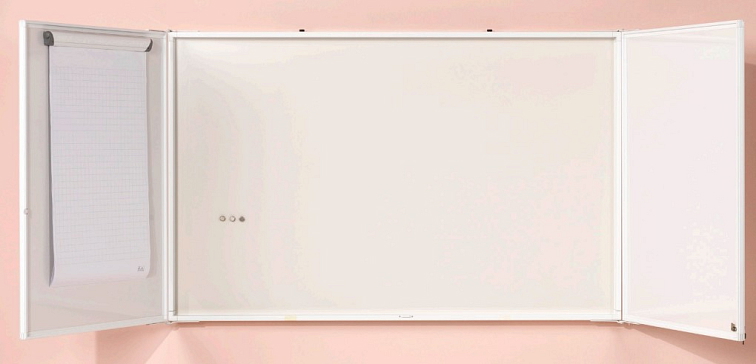 Mobilní skládací a uzamykatelná prezentační tabule (nástěnná/na kolečkách) Smit Visual Cabinet