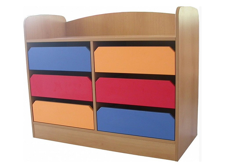 Skříňka pro mateřské školy 104x85x47 cm + 6 zásuvek