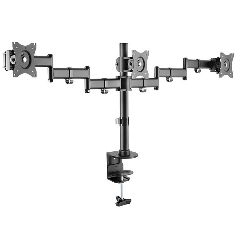 Nastavitelný stolní držák pro tři monitory PC (15"-27")
