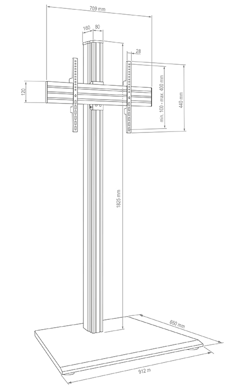 Stojan samostatně stojící pro digital signage displeje (55"-75")