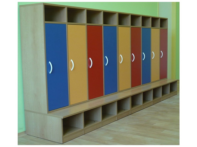 Šatní skříň Color 4-místná, 119x130x54 cm pro mateřské školy