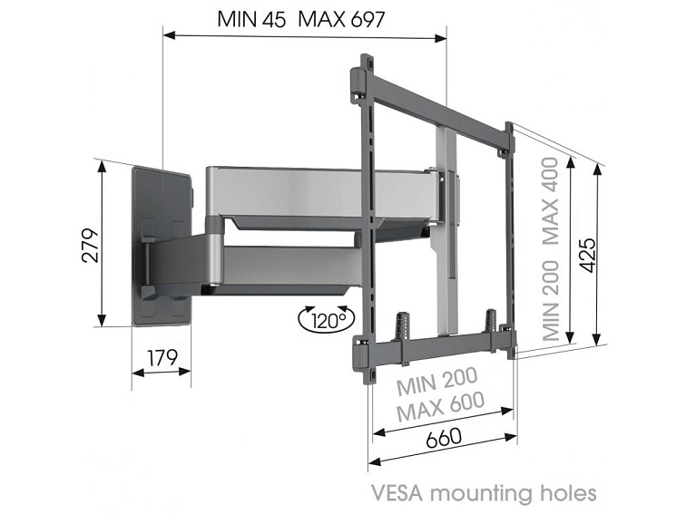 Výsuvný držák displeje na zeď