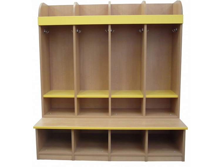 Šatní skříň Standard 4-místná, 119x130x55 cm pro mateřské školy