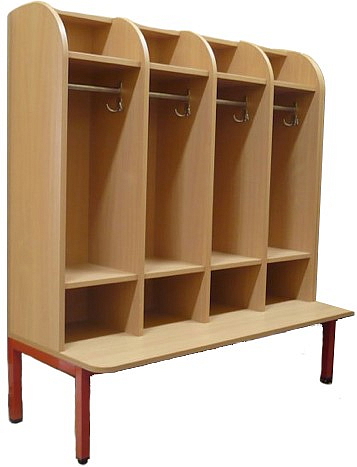 Šatní skříň Classic 4-místná, 119x130x50 cm pro mateřské školy