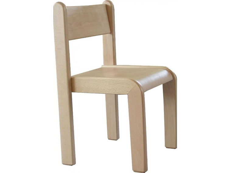 Židle Buk masiv pevná - přírodní pro mateřské školy