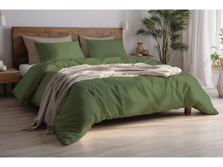 Bavlněné povlečení Jednobarevné perkálové - tmavě zelené