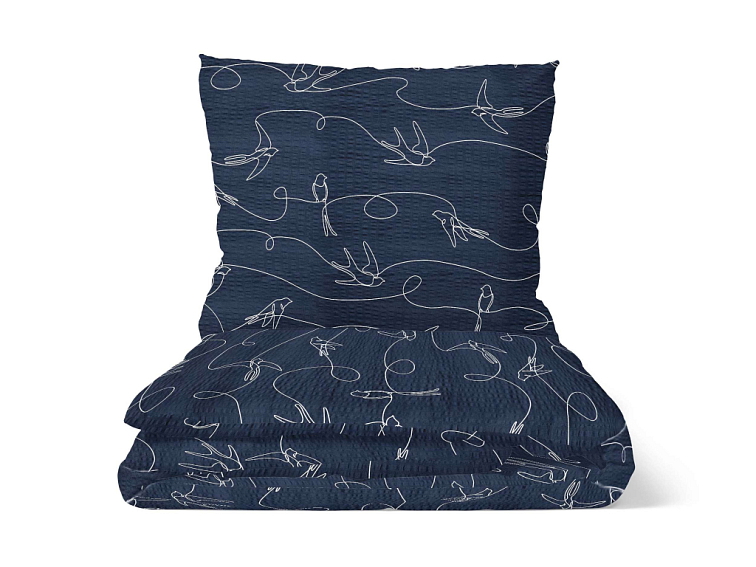 Krepové povlečení Vlaštovky v letu - tmavě modré