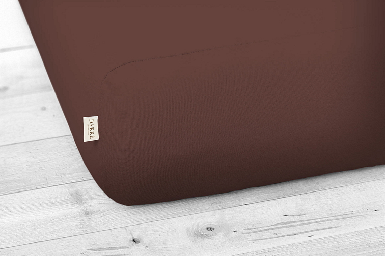 Jersey prostěradlo středně hnědé na výšku matrace do 20 cm