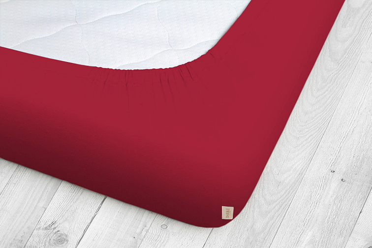 Jersey prostěradlo světle červené na výšku matrace do 20 cm