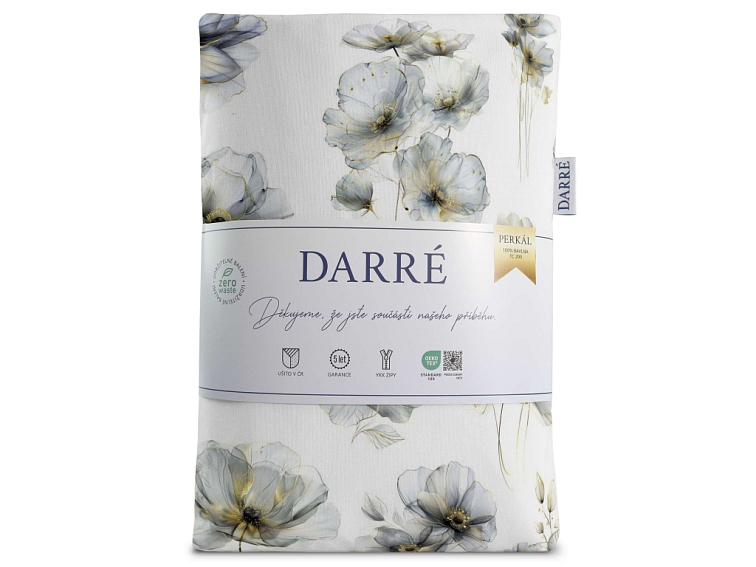 Bavlnené obliečky Kvetinové pohladenie - biele