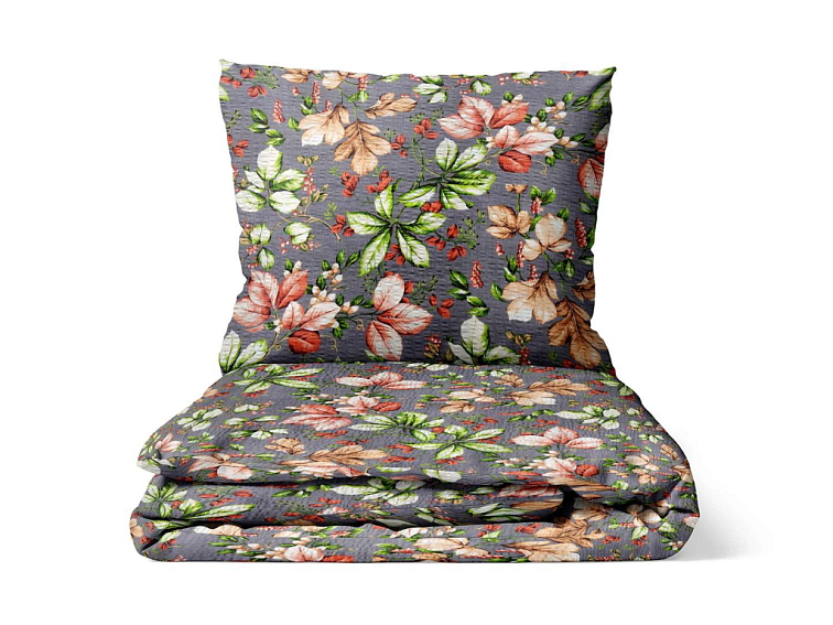 Krepové povlečení Podzim - šedé