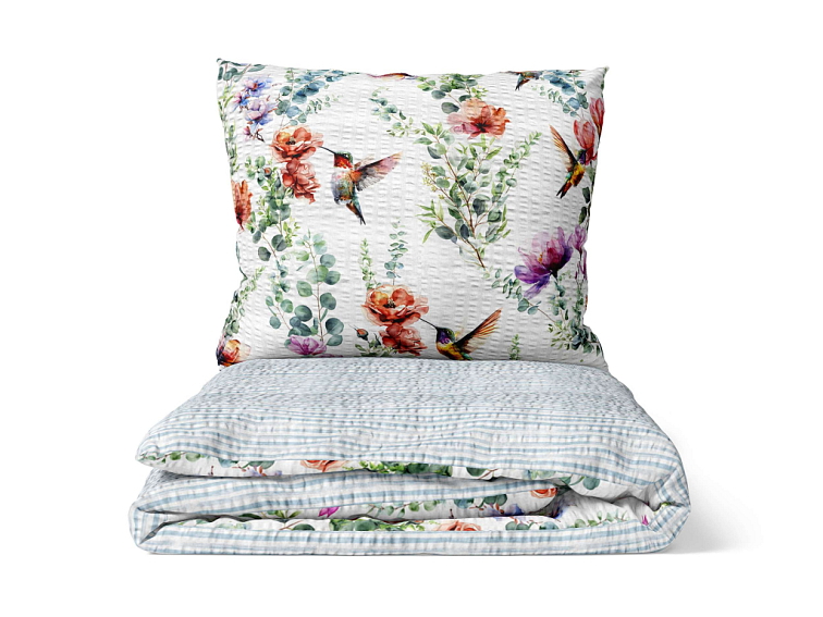 Krepové povlečenie Kolibřík - farebný