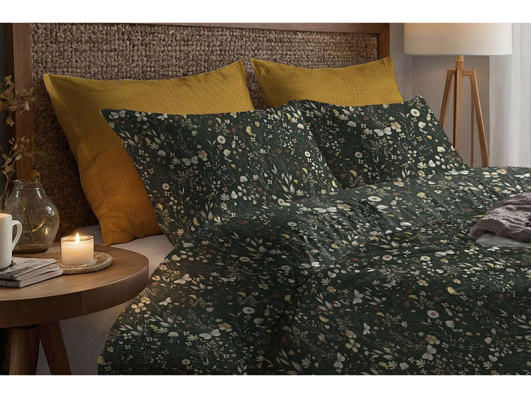 Bavlněné povlečení Květinová něžnost - tmavé