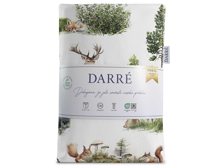 Bavlněné povlečení Zvířátka v divočině lesní zelené - duo