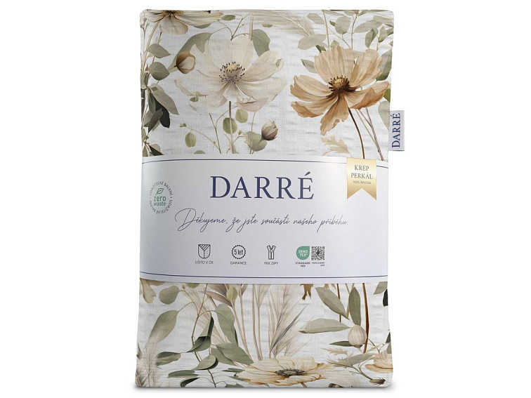 Krepové povlečení Květinová zahrada - bílé