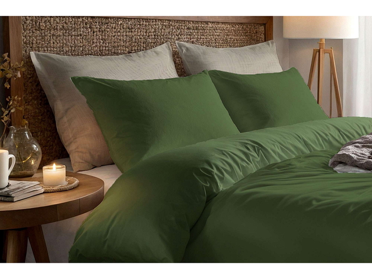 Bavlněné povlečení Jednobarevné perkálové - tmavě zelené