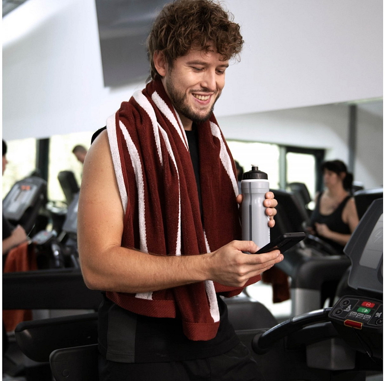 Sportovní ručník a osuška RUN - bordová