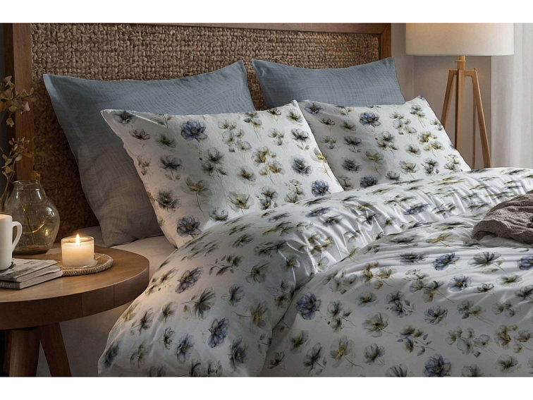 Bavlnené obliečky Kvetinové pohladenie - biele