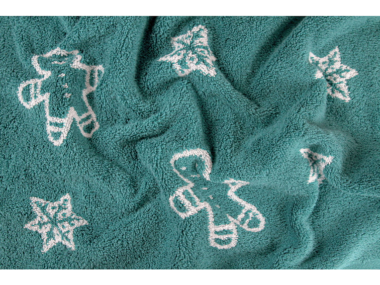 Ručníky a osuška Vánoční perníčky - tyrkysová
