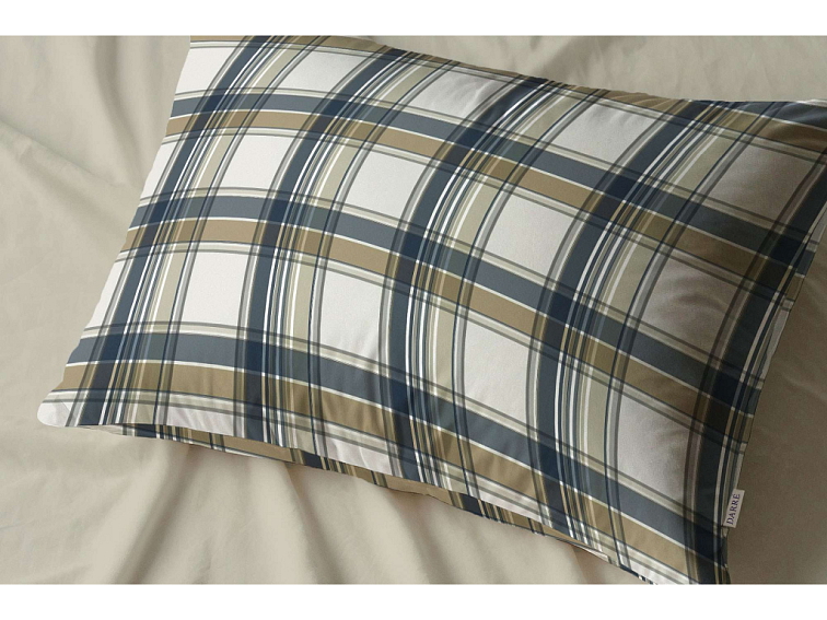 Povlak na polštář Kostka - modrobéžový