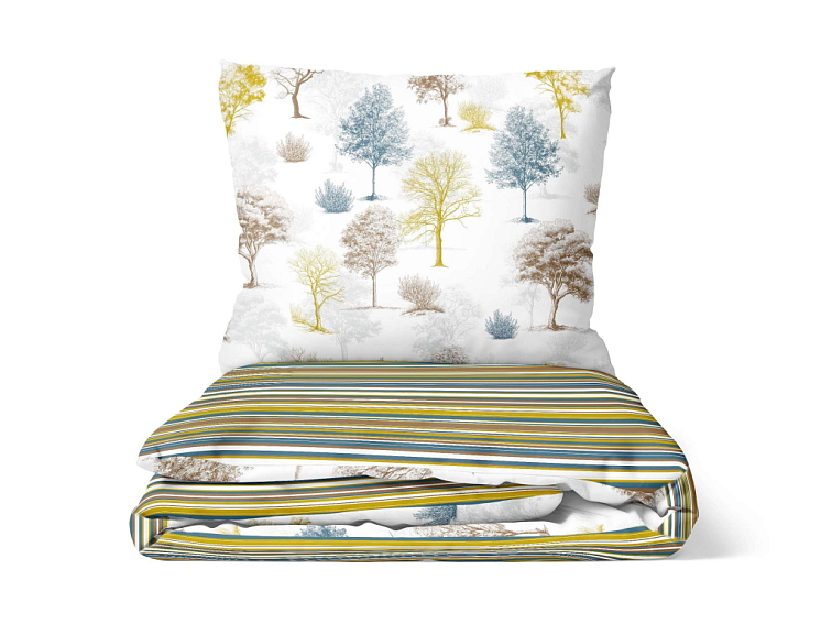 Bavlnené obliečky Tiene stromov s pruhom - farebné