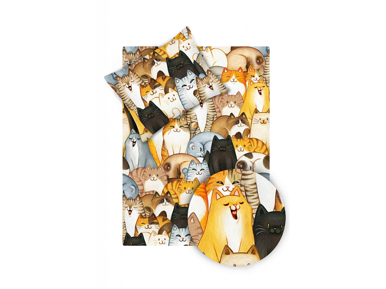 Bavlněné povlečení do postýlky Kočky