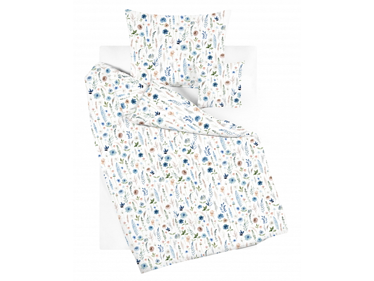 Bavlněné povlečení Boho zahrada - modré