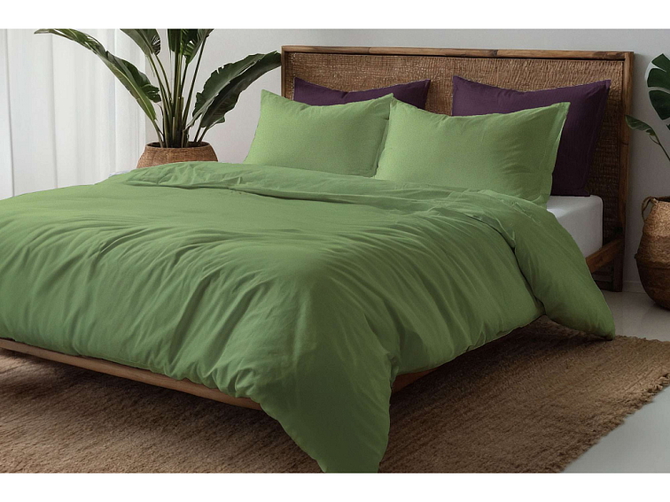 Bavlněné povlečení Jednobarevné - středně zelené