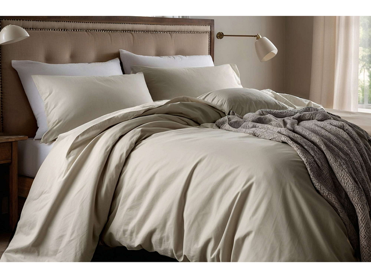 Bavlnené prestieradlo Jednoduché perkálové - béžové