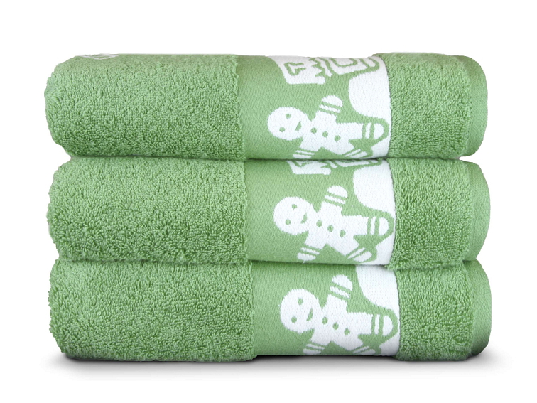 Ručníky a osuška Vánoční perníčky - zelená