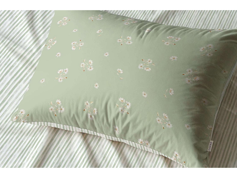 Bavlněné povlečení Sedmikrásky - zelené