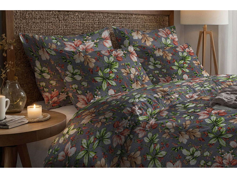 Krepové povlečení Podzim - šedé