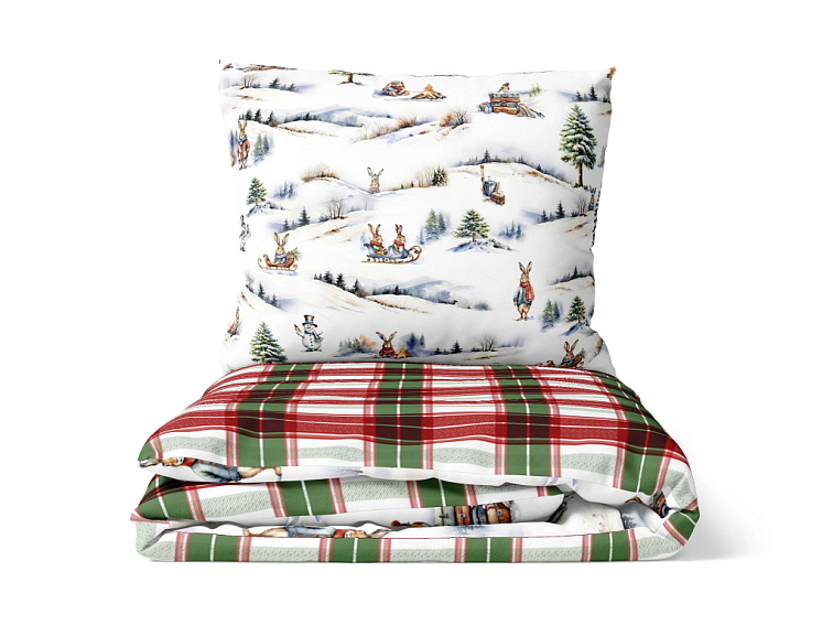 Bavlněné povlečení Vánoční zajíčci