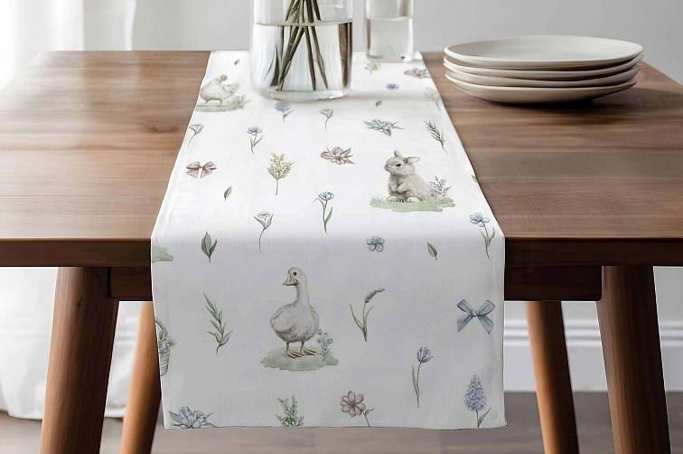 Bavlněný ubrus Velikonoční zvířátka