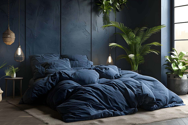 Mušelínové povlečení Navy