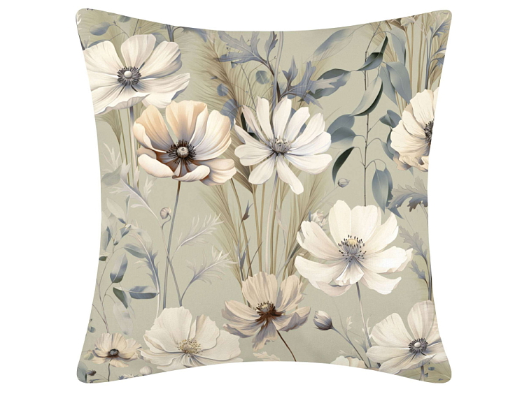 Povlak na polštář Květinová zahrada - jemně zelinkavý