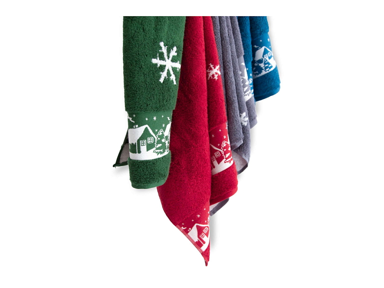 Ručníky a osuška Vánoční chaloupky - zelená