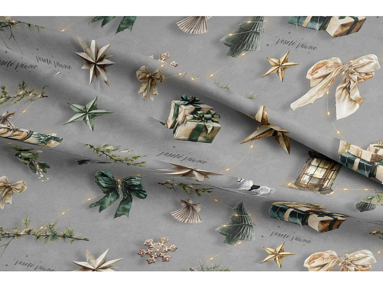 Bavlněné povlečení Kouzlo Vánoc - šedé