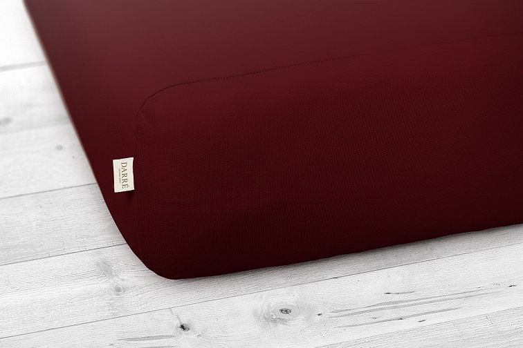 Jersey prostěradlo vínové na výšku matrace do 30 cm