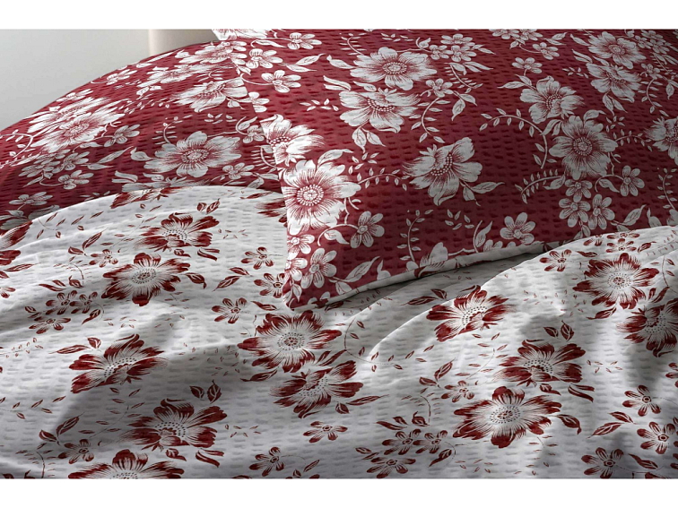 Krepová bielizeň Flowers - bordové