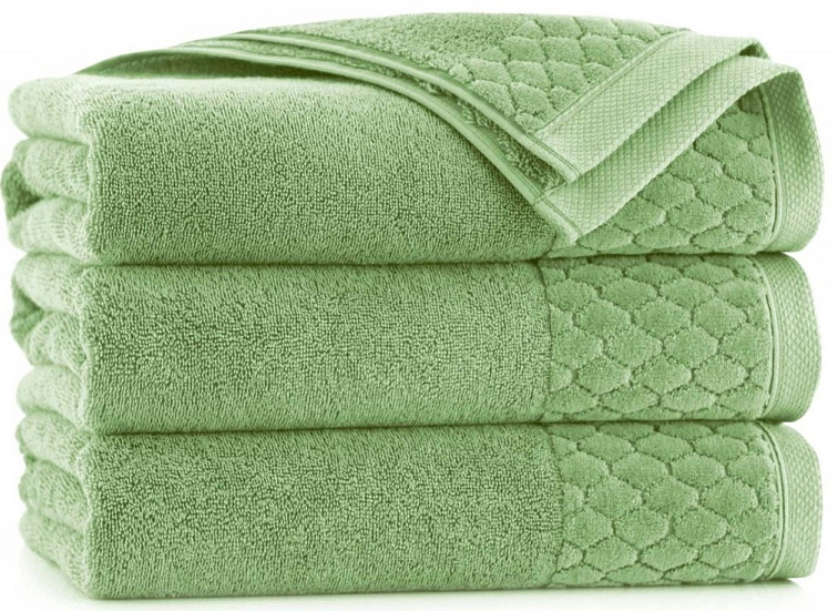 Egyptská bavlna uteráky a osuška Cannosa - stredne zelená