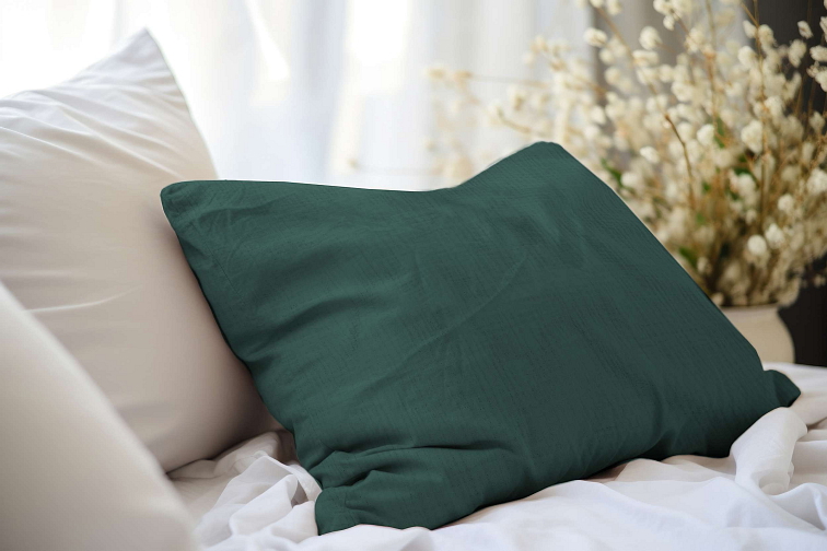 Mušelínový povlak na polštářek Malachite