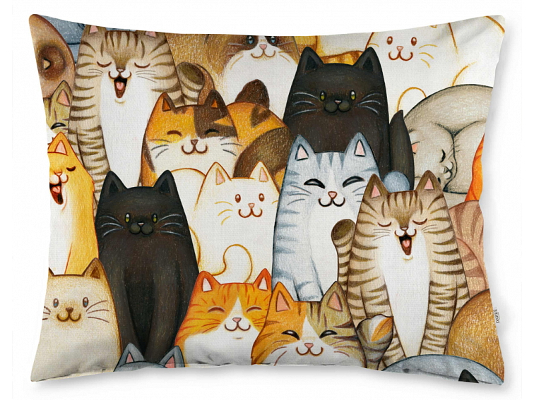 Bavlněné povlečení do postýlky Kočky