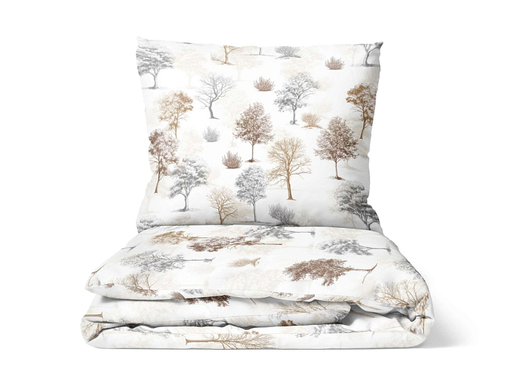 Bavlněné povlečení Stíny stromů - hnědé