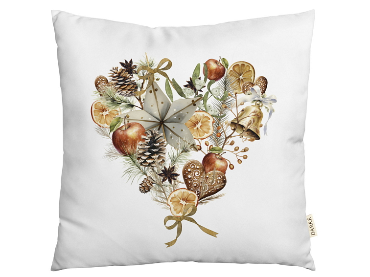 Dekorační povlak na polštářek Voňavé Vánoce - srdce