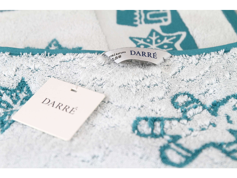 Ručníky a osuška Vánoční perníčky - tyrkysová