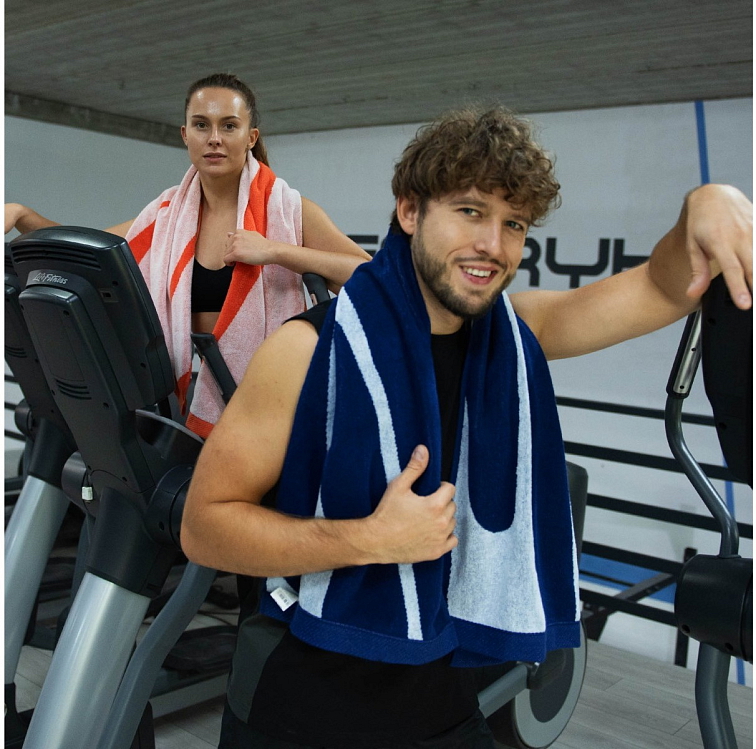Sportovní ručník a osuška GYM - modrá