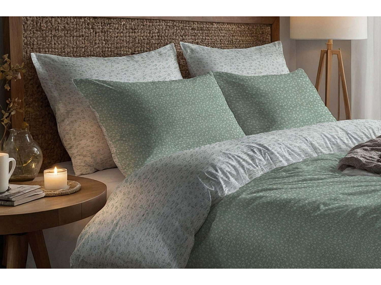 Krepové obliečky Venkov - mint - duo